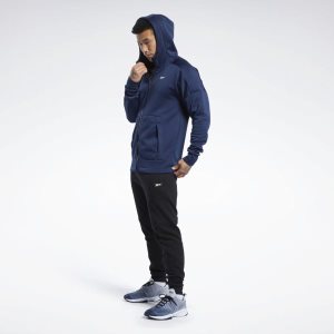 Reebok United by Fitness Full-Zip Kapuzenpullover Herren - Navy - DE 148-ECA